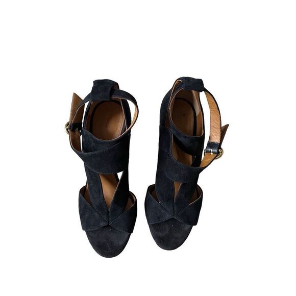 Chloe Suede Black Sandals 36.5 - Picture 2 of 13